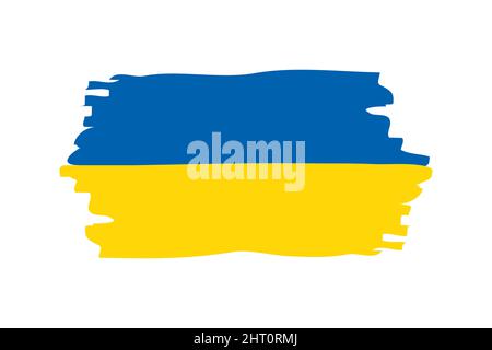 simple drapeau d'ukraine abstrait isolé sur fond blanc Illustration de Vecteur