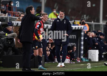 Gênes, Italie. 25th févr. 2022. Alexander Blessin Coach (Gênes) pendant le match italien 'erie A' entre Gênes 0-0 Inter au stade Luigi Ferraris le 24 février 2022 à Gênes, Italie. Credit: Maurizio Borsari/AFLO/Alay Live News Credit: AFLO Co. Ltd./Alay Live News Banque D'Images