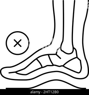 illustration vectorielle de l'icône de la ligne des pieds de la déformation posturale osseuse Illustration de Vecteur