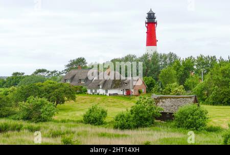 Phare sur une île appelée Pellworm en Frise du Nord, en Allemagne Banque D'Images