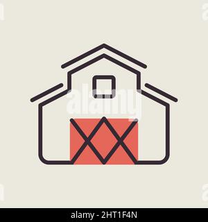 Icône Barn. Signe animal de ferme. Symbole graphique pour la conception de votre site Web, votre logo, votre application, votre interface utilisateur. Illustration vectorielle Illustration de Vecteur