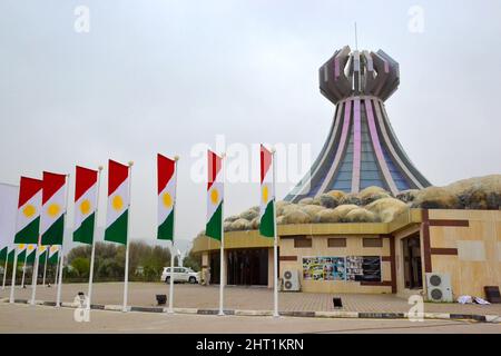 Halabja, Irak - 25 mars 2018: Monument et musée à Halabja, souvenir des victimes de l'attaque chimique, le massacre contre le pe kurde Banque D'Images