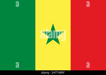 Drapeau officiel du pays du Sénégal Illustration de Vecteur