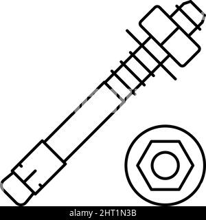 illustration vectorielle de l'icône de la ligne d'ancrage du goujon Illustration de Vecteur