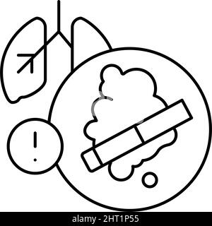 cigarette fumée poumons cancer ligne icône vecteur illustration Illustration de Vecteur