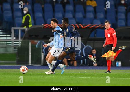 Rome, Italie. 24th févr. 2022. Felipe Anderson de SS LAZIO en action pendant le tournoi Knockout Round Play-offs Leg 2 - UEFA Europa League entre SS Lazio et FC Porto au Stadio Olimpico le 24th février 2022 à Rome, Italie. (Photo de Domenico Cippitelli/Pacific Press) Credit: Pacific Press Media production Corp./Alay Live News Banque D'Images