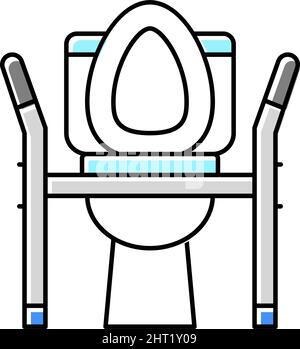 illustration vectorielle d'icône de couleur médicale de siège de toilettes Illustration de Vecteur