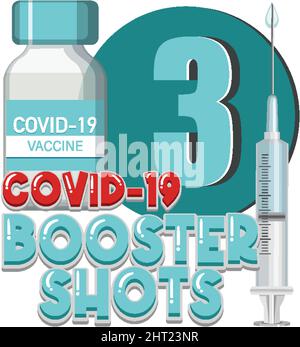 Illustration du logo du vaccin Covid 19 sur les shorts de rappel Illustration de Vecteur