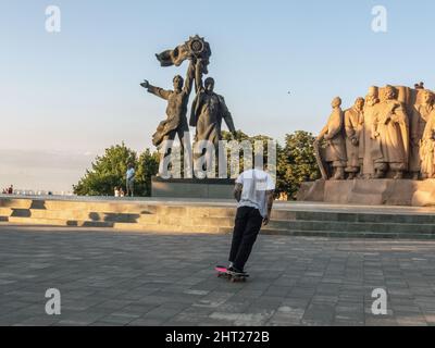 La statuaire de l'ère soviétique à Kiev, Ukraine Banque D'Images