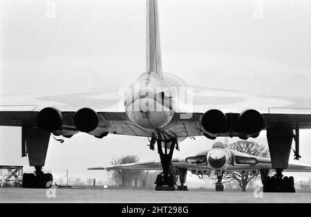 Bombardiers Avro Vulcan à la station RAF 12th février 1965. Banque D'Images