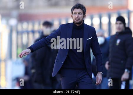 Côme, Italie. 26th févr. 2022. Giacomo Gattuso (Como 1907) gestes pendant Como 1907 contre Brescia Calcio, match de football italien série B à Côme, Italie, février 26 2022 crédit: Agence de photo indépendante/Alamy Live News Banque D'Images