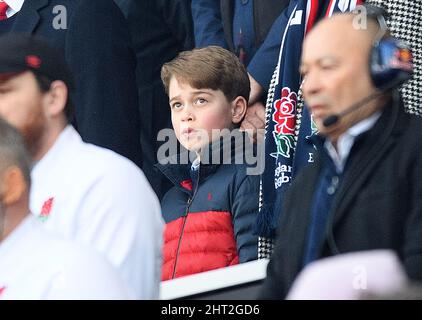 Twickenham, londres, Royaume-Uni. 26 février 2022 - Angleterre / pays de Galles - Guinness six Nations - Twickenham Stadium Prince George pendant le match contre le pays de Galles crédit photo : © Mark pain / Alay Live News Banque D'Images