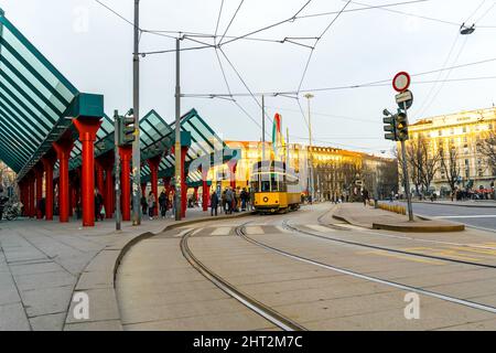 Belle photo de la gare de Milano Cadorna, Milan, Italie. Banque D'Images