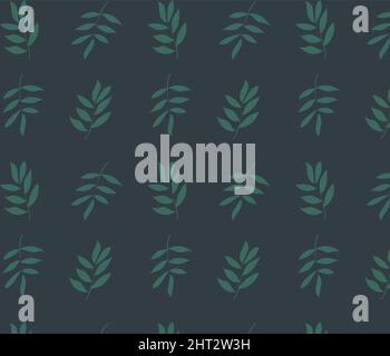 Motif de branches de la paume sur fond vert foncé, image vectorielle Illustration de Vecteur