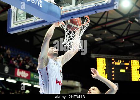 Pierre-Antoine GILLET (13) de Belgique lors de la coupe du monde 2023 de la FIBA, qualifications européennes, match de basket-ball du groupe A 1st points entre la Belgique et la Lettonie le 25 février 2022 au Mons Arena de Mons, Belgique - photo: Ann-dee Lamour/DPPI/LiveMedia Banque D'Images