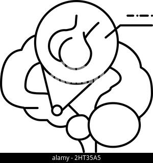 illustration vectorielle de la ligne d'endocrinologie de la glande pituitaire Illustration de Vecteur