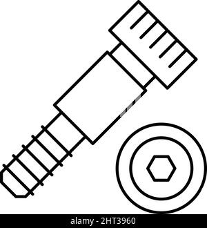 illustration vectorielle de l'icône de la ligne de vis à épaulement Illustration de Vecteur