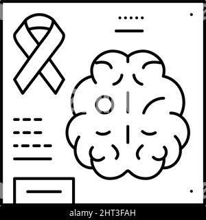 illustration du vecteur d'icône de recherche de ligne neuro-oncologique Illustration de Vecteur