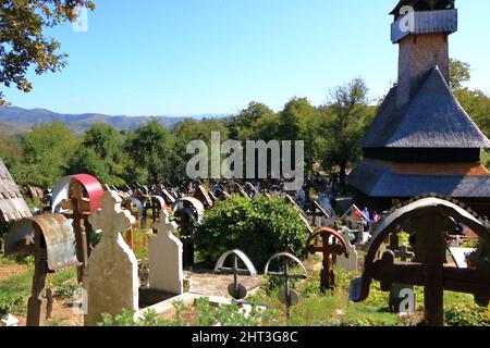 Septembre 8 2021 - Ieud, Roumanie : ancien cimetière du village d'Ieud dans le comté de Maramures Banque D'Images