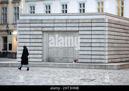 Mahnmal für die österreichischen jüdischen Opfer der Schoah, Judenplatz, Wien, Österreich - Mémorial des victimes juives autrichiennes de la Shoah, Jude Banque D'Images