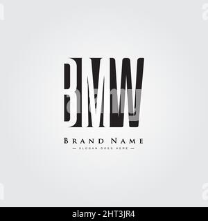 Logo minimal Business pour Alphabet BMW - lettre initiale B, M et W - modèle de logo Vector pour initiales de nom d'entreprise Illustration de Vecteur