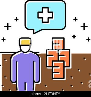 illustration vectorielle de l'icône de couleur d'assainissement du sol Illustration de Vecteur