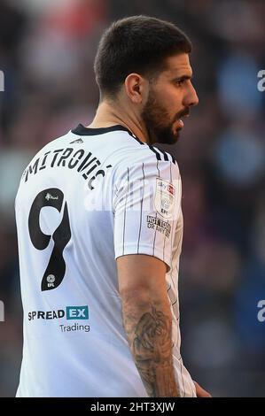 Cardiff, Royaume-Uni. 26th févr. 2022. Aleksandar Mitrovic #9 de Fulham pendant le match à Cardiff, Royaume-Uni le 2/26/2022. (Photo par Mike Jones/News Images/Sipa USA) crédit: SIPA USA/Alay Live News Banque D'Images