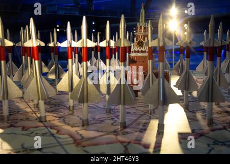 Moscou, Russie. 26th de février 2022 maquette du système de défense aérienne autour de Moscou, dans le parc Patriot dans la région de Moscou, Russie Banque D'Images