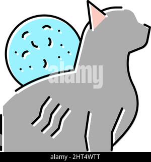 illustration vectorielle de l'icône de couleur de la maladie de rayure de chat Illustration de Vecteur