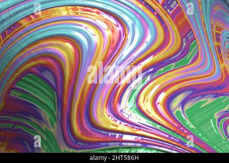 Illustration numérique de lignes abstraites colorées en mouvement avec texture huileuse pour l'arrière-plan et le papier peint Banque D'Images