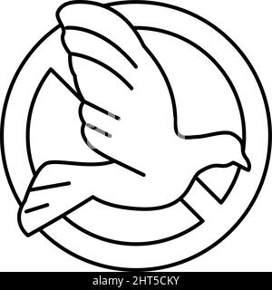 illustration vectorielle de l'icône de la ligne de contrôle d'oiseau Illustration de Vecteur