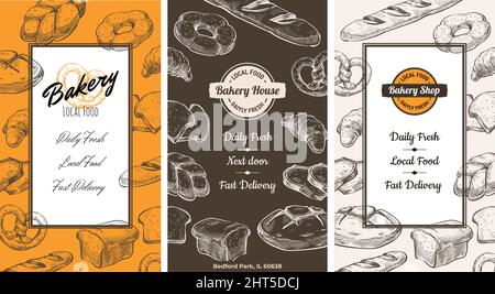 Boulangerie cuisine locale, livraison rapide quotidienne Illustration de Vecteur