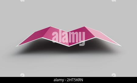 Illustration d'un papier plié maquette réaliste carte vide papier isolé avec ombre Banque D'Images