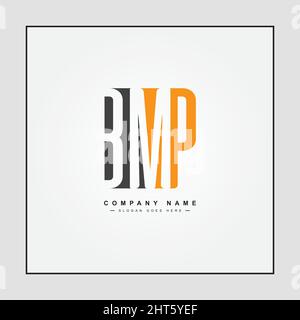 Logo commercial simple pour lettre initiale BMP - logo alphabétique - modèle de logo pour nom commercial initiales en monogramme Illustration de Vecteur