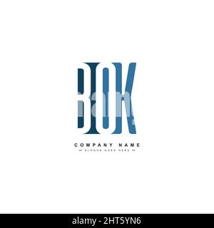 Lettre initiale logo BOK - logo minimal de l'entreprise pour les lettres B, O et K - modèle de logo pour les noms d'entreprise initiales en monogramme Illustration de Vecteur