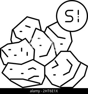 illustration vectorielle d'icône de la ligne de fabrication de semi-conducteurs au silicium Illustration de Vecteur