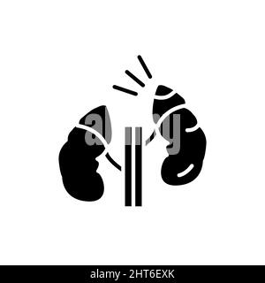 Icône de la ligne de couleur du syndrome de Cushing cortisol.Elément vectoriel isolé.Pictogramme de contour pour la page Web, l'application mobile, la promotion Illustration de Vecteur