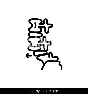 Icône de ligne de couleur spondylolisthesis. Elément vectoriel isolé. Pictogramme de contour pour la page Web, l'application mobile, la promotion Illustration de Vecteur