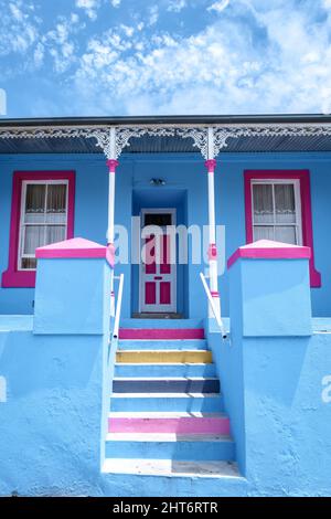 Canton de Bo Kaap au Cap, maison colorée au Cap Afrique du Sud. Bo Kaap Banque D'Images