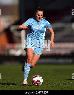 Georgia Stanway de Manchester City pendant le cinquième match de la coupe de football féminin Vitality au Leigh Sports Village, Manchester. Date de la photo: Dimanche 27 février 2022. Banque D'Images