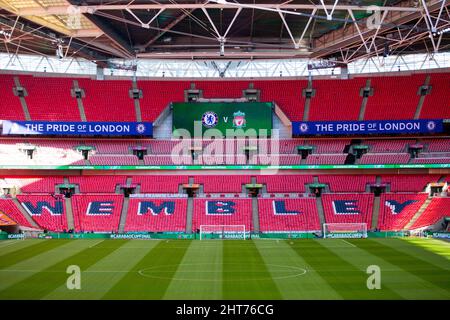 LONDRES, ROYAUME-UNI. FÉV 27th Wembley Stadium photographié lors de la finale de la Carabao Cup entre Chelsea et Liverpool au stade Wembley, Londres, le dimanche 27th février 2022. (Credit: Federico Maranesi | MI News) Credit: MI News & Sport /Alay Live News Banque D'Images