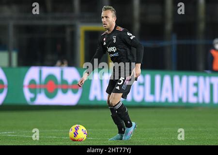 Empoli, Italie. 26th févr. 2022. Arthur de Juventus pendant le football série A match, Stadium Carlo Castellani, Empoli v Juventus, 26th février 2022 Photographer01 crédit: Independent photo Agency/Alamy Live News Banque D'Images