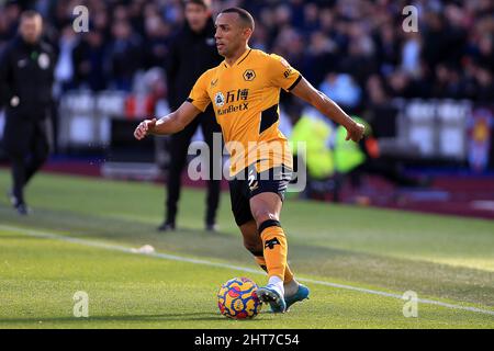 Marcal de Wolverhampton Wanderers en action pendant le match. Match de la Premier League, West Ham Utd / Wolverhampton Wanderers au stade de Londres, parc olympique Queen Elizabeth à Londres, le dimanche 27th février 2022. Cette image ne peut être utilisée qu'à des fins éditoriales. Utilisation éditoriale uniquement, licence requise pour une utilisation commerciale. Pas d'utilisation dans les Paris, les jeux ou les publications d'un seul club/ligue/joueur. photo de Steffan Bowen/Andrew Orchard sports photographie/Alamy Live news Banque D'Images