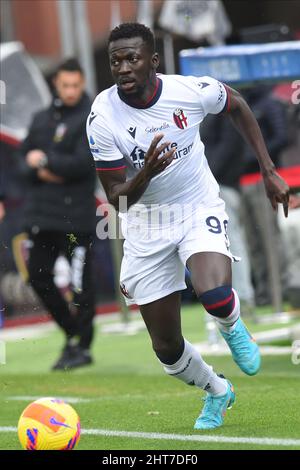 Salerno, Italie. 26th févr. 2022. Musa Barrow (Bologna FC) pendant la série Un match entre les États-Unis. Salernitana 1919 et le FC de Bologne et au Stadio Arechi. Note finale: 1-1 (photo par Agostino Gemito/Pacific Press/Sipa USA) crédit: SIPA USA/Alay Live News Banque D'Images