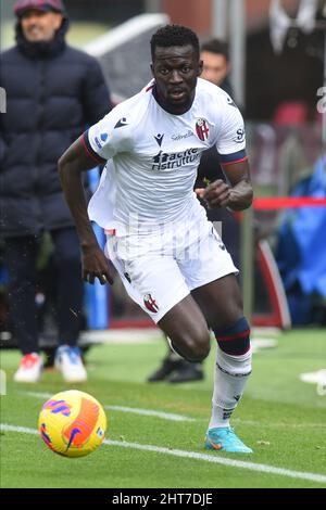 Salerno, Italie. 26th févr. 2022. Musa Barrow (Bologna FC) pendant la série Un match entre les États-Unis. Salernitana 1919 et le FC de Bologne et au Stadio Arechi. Note finale: 1-1 (photo par Agostino Gemito/Pacific Press/Sipa USA) crédit: SIPA USA/Alay Live News Banque D'Images