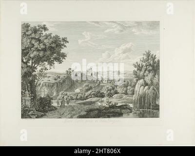 Vue sur le mur de l'enroulement dans la Villa Borghèse, 1792. Banque D'Images