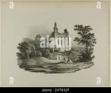 Abbaye de Byland, Yorkshire, 1821. Banque D'Images