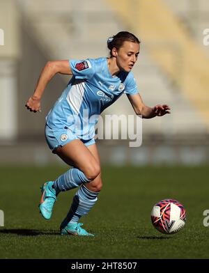 Hayley Raso de Manchester City lors du cinquième match de la Vitality Women's FA Cup au Leigh Sports Village, Manchester. Date de la photo: Dimanche 27 février 2022. Banque D'Images