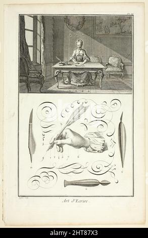 Art of Writing, de Encyclopéd&#xe9;die, 1760. Banque D'Images