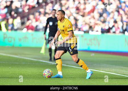 LONDRES, ROYAUME-UNI. FÉV 27th Marcal de Wolverhampton en action pendant le match de la Premier League entre West Ham United et Wolverhampton Wanderers au London Stadium, Stratford, le dimanche 2022 février. (Credit: Ivan Yordanov | MI News) Credit: MI News & Sport /Alay Live News Banque D'Images